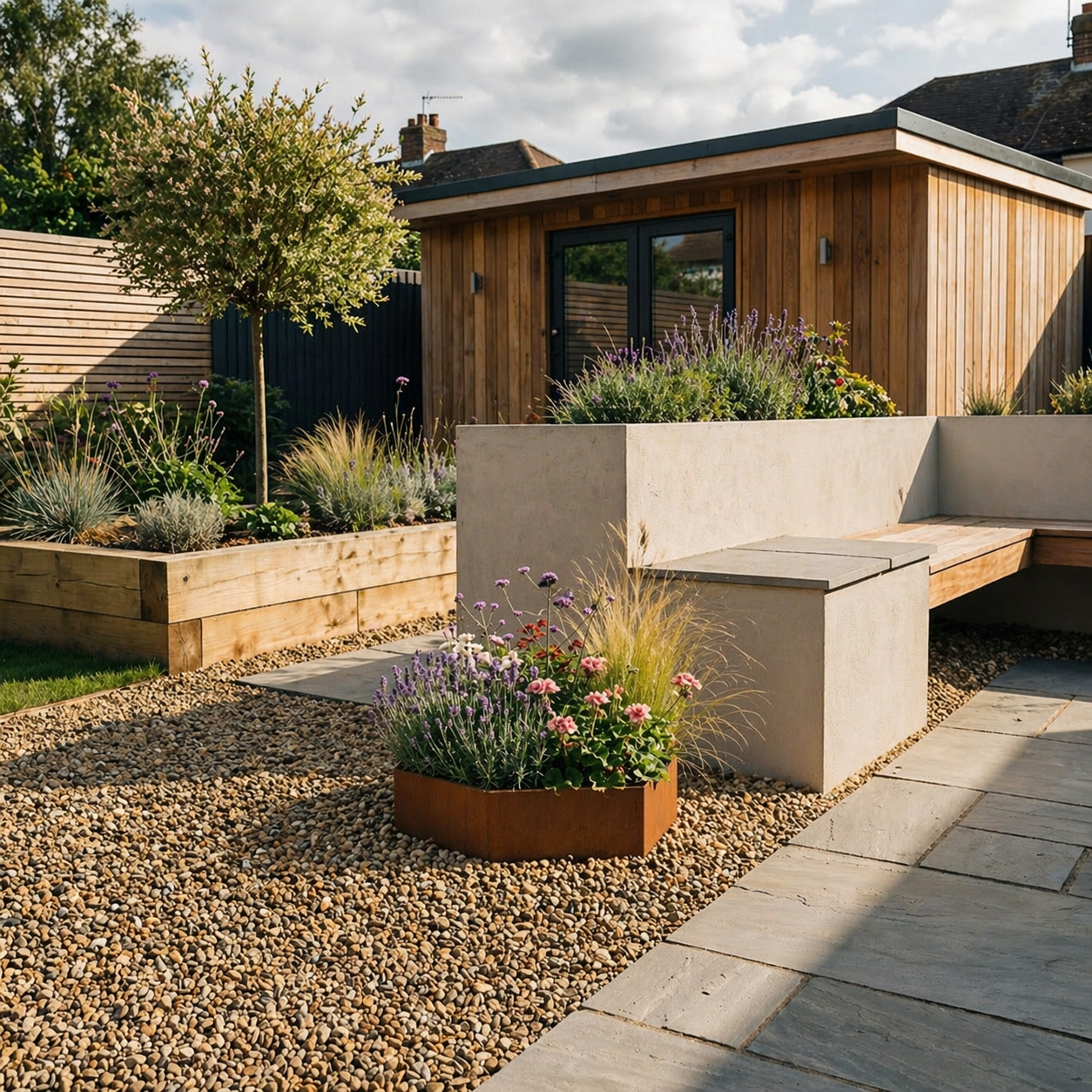 Hexagon-Shaped Rustic Steel Planter - 400mm Diameter x 200mm Height