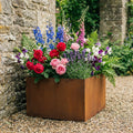 Square Rustic Steel Planter - 400mm x 400mm Top x 300mm Height