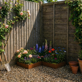 L Shape Rustic Steel Corner Planter - 600mm x 600mm Width x 120mm Height
