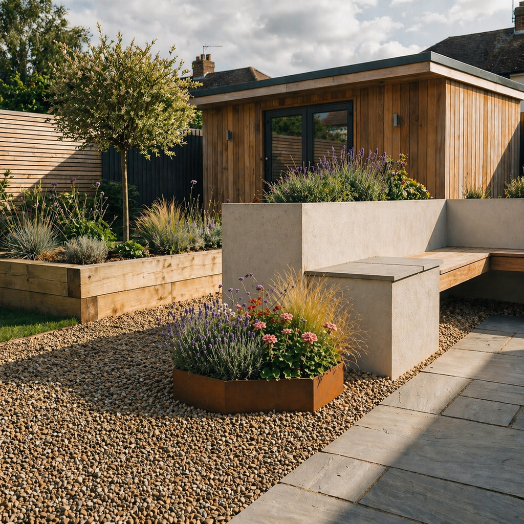 Hexagon-Shaped Rustic Steel Planter - 600mm Diameter x 120mm Height