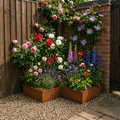 L Shape Rustic Steel Corner Planter - 600mm x 600mm Width x 200mm Height