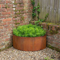 Quarter Circle Rustic Steel Corner Planter - 600mm Radius x 300mm Height
