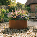 Circular Rustic Steel Planter & Tree Ring - 600mm Diameter x 400mm Height