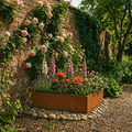 Square Rustic Steel Planter - 600mm x 600mm Top x 120mm Height