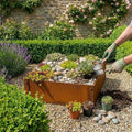 Rectangular Flat-Pack Rustic Steel Planter - 400mm W x 400mm L x 100mm H