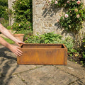 Rectangular Flat-Pack Rustic Steel Planter - 600mm W x 300mm L x 150mm H
