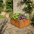 Rectangular Flat-Pack Rustic Steel Planter - 400mm W x 300mm L x 150mm H