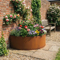 Large Semi Circular Rustic Steel Planter - 1200mm Diameter x 600mm Height