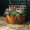 Large Semi Circular Rustic Steel Planter - 1200mm Diameter x 700mm Height