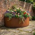 Large Semi Circular Rustic Steel Planter - 1500mm Diameter x 600mm Height