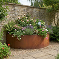 Large Semi Circular Rustic Steel Planter - 1500mm Diameter x 700mm Height