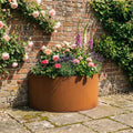 Semi Circular Rustic Steel Planter - 600mm Diameter x 400mm Height