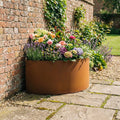 Large Semi Circular Rustic Steel Planter - 900mm Diameter x 400mm Height