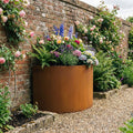 Large Semi Circular Rustic Steel Planter - 900mm Diameter x 700mm Height