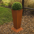 Rustic Steel Tapered Pedestal Garden Planter