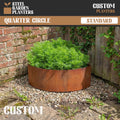 Custom-Size Quarter-Circle Rustic Steel Planter (Maximum Radius = 600mm)