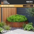 Large Custom-Size Quarter-Circle Rustic Steel Planter (Maximum Radius = 1200mm)