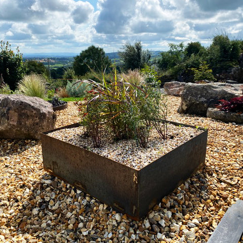 Large Custom Size Rectangular or Square Rustic Steel Planter (Max. Sides = 2000mm + Max. Height = 800mm)