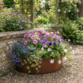 Semi Circular Rustic Steel Planter - 400mm Diameter x 200mm Height