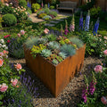 Triangle Rustic Steel Planter - 400mm Width x 400mm Height