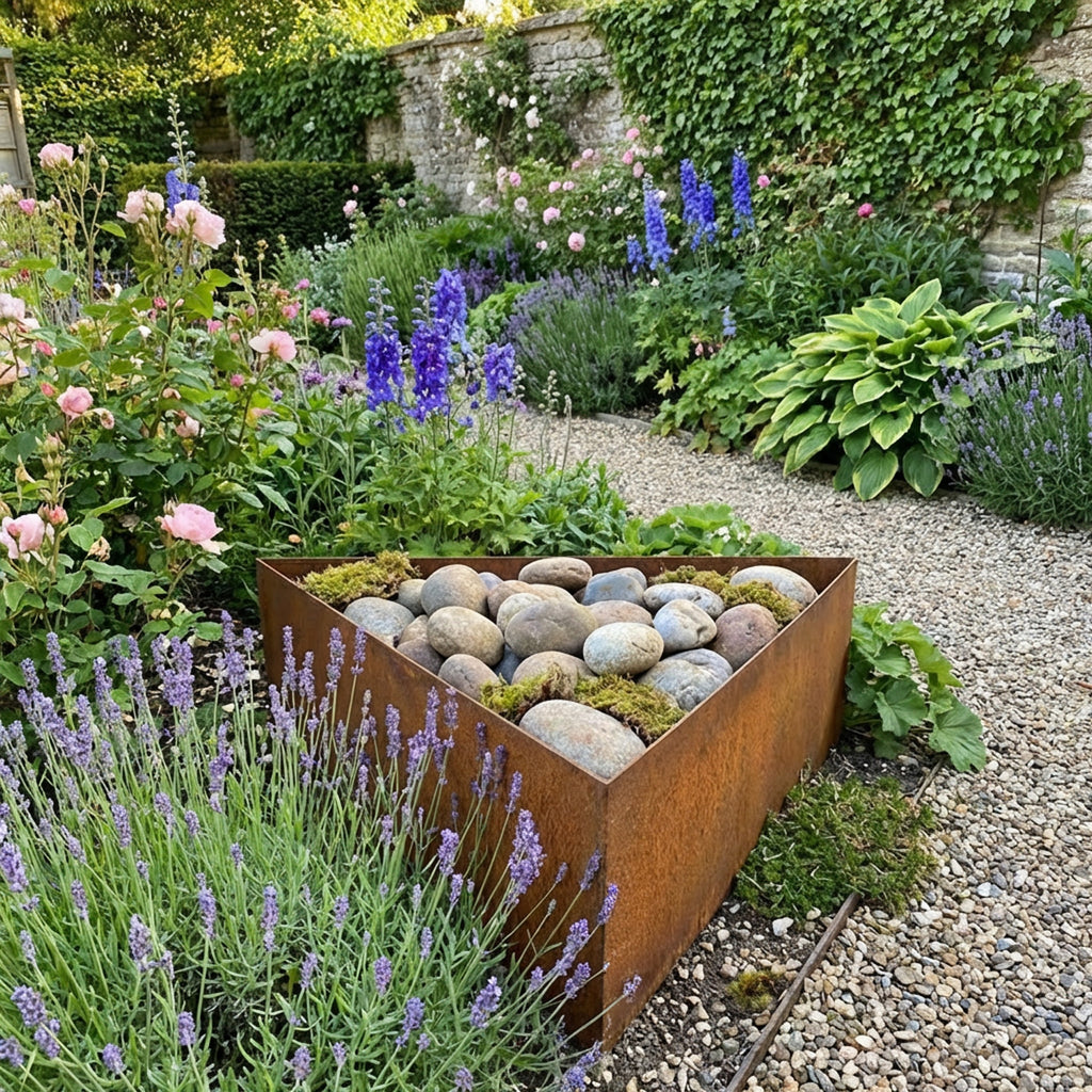 Triangle Rustic Steel Planter - 200mm Width x 200mm Height
