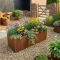 Commercial Grade Rustic Steel Planter Troughs - 1150mm x 575mm Top x 500mm Height