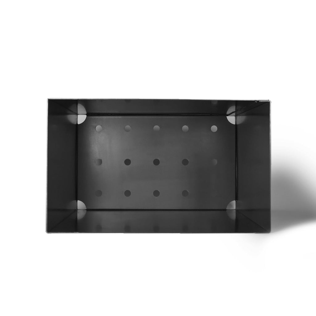 Rectangular Rustic Steel Planter with Base & Drainage Holes - Indoor Outdoors