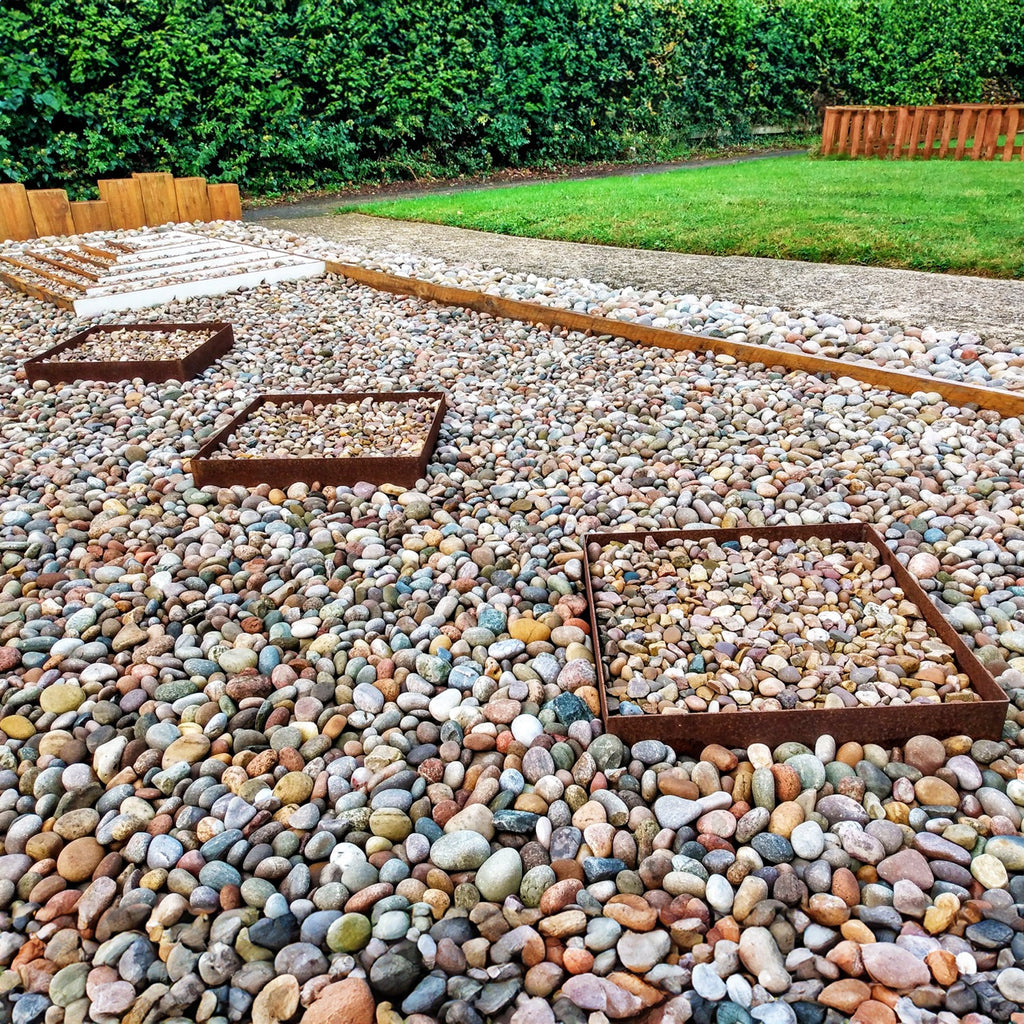 Square Rustic Steel Planter - 600mm x 600mm Top x 120mm Height