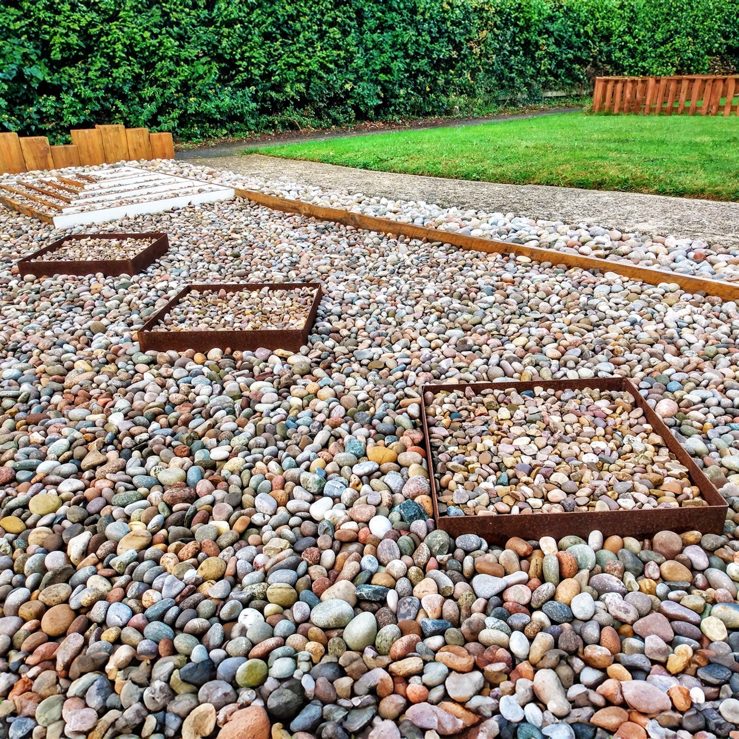 Square Rustic Steel Planter - 600mm x 600mm Top x 120mm Height