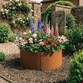 Bolt-Up Circular Rustic Steel Tree Ring & Planter - 600mm Diameter x 300mm Height