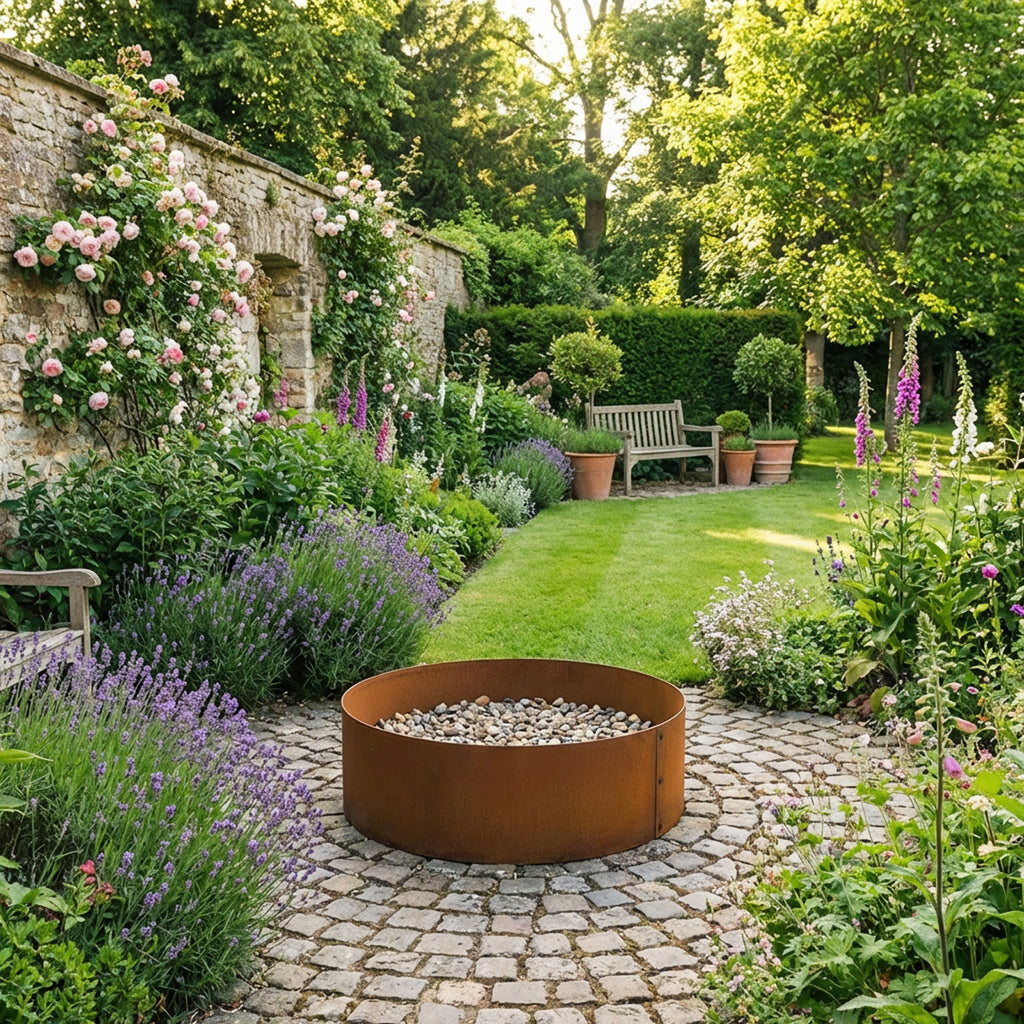 Bolt-Up Circular Rustic Steel Tree Ring & Planter - 900mm Diameter x 120mm Height