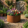Bolt-Up Circular Rustic Steel Tree Ring & Planter - 600mm Diameter x 600mm Height