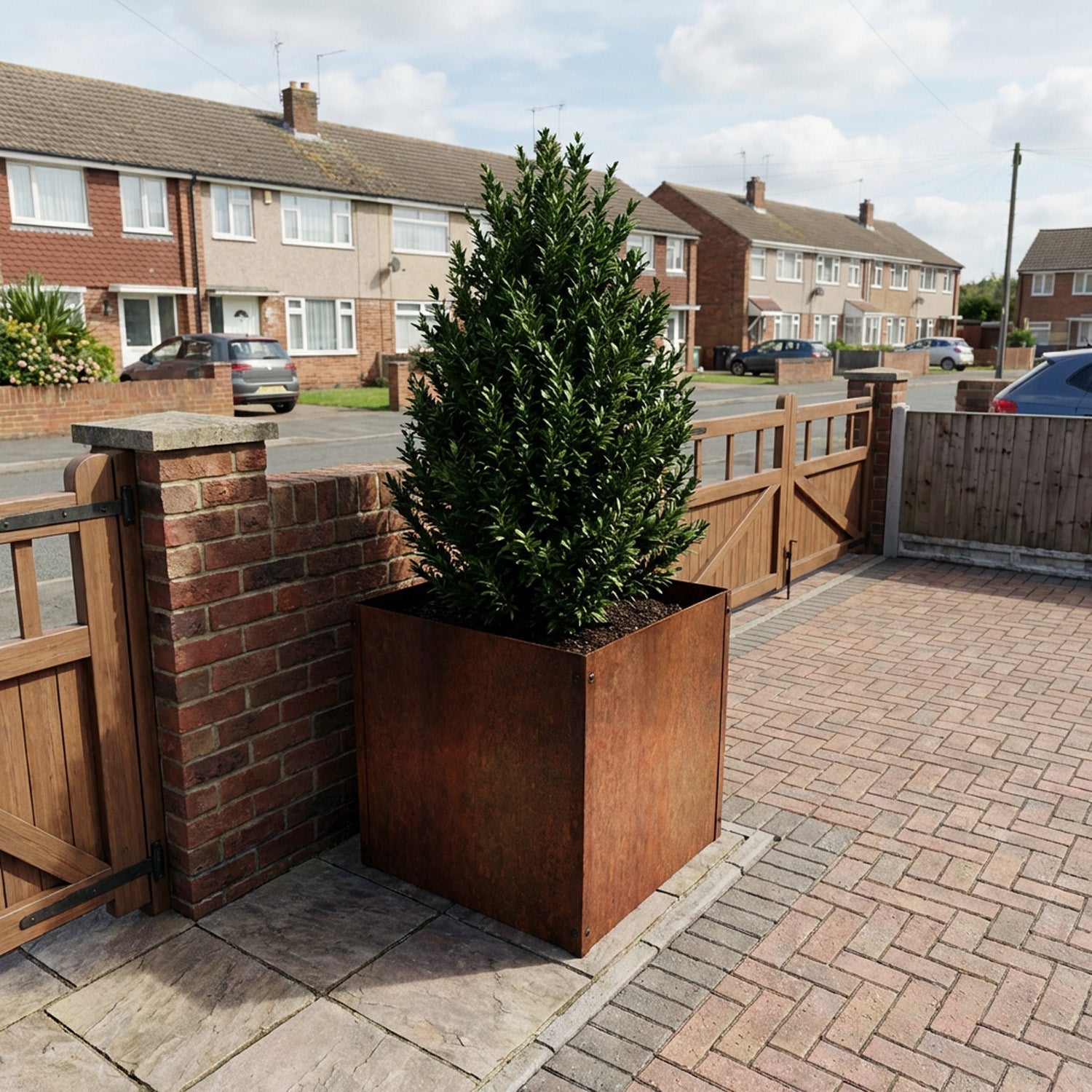 Cubic Flat-Pack Rustic Steel Planter - 300mm x 300mm x 300mm
