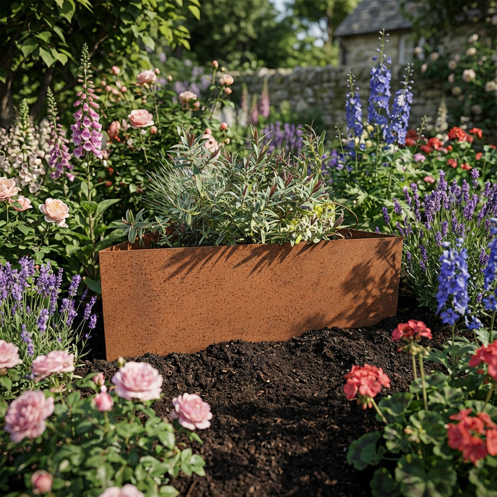 Triangle Rustic Steel Planter - 400mm Width x 200mm Height