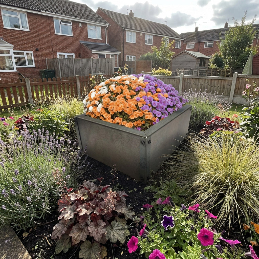 Large Custom-Size Flat-Packed Rectangular Rustic Steel Planter (Maximum Dimensions = 1200mm)
