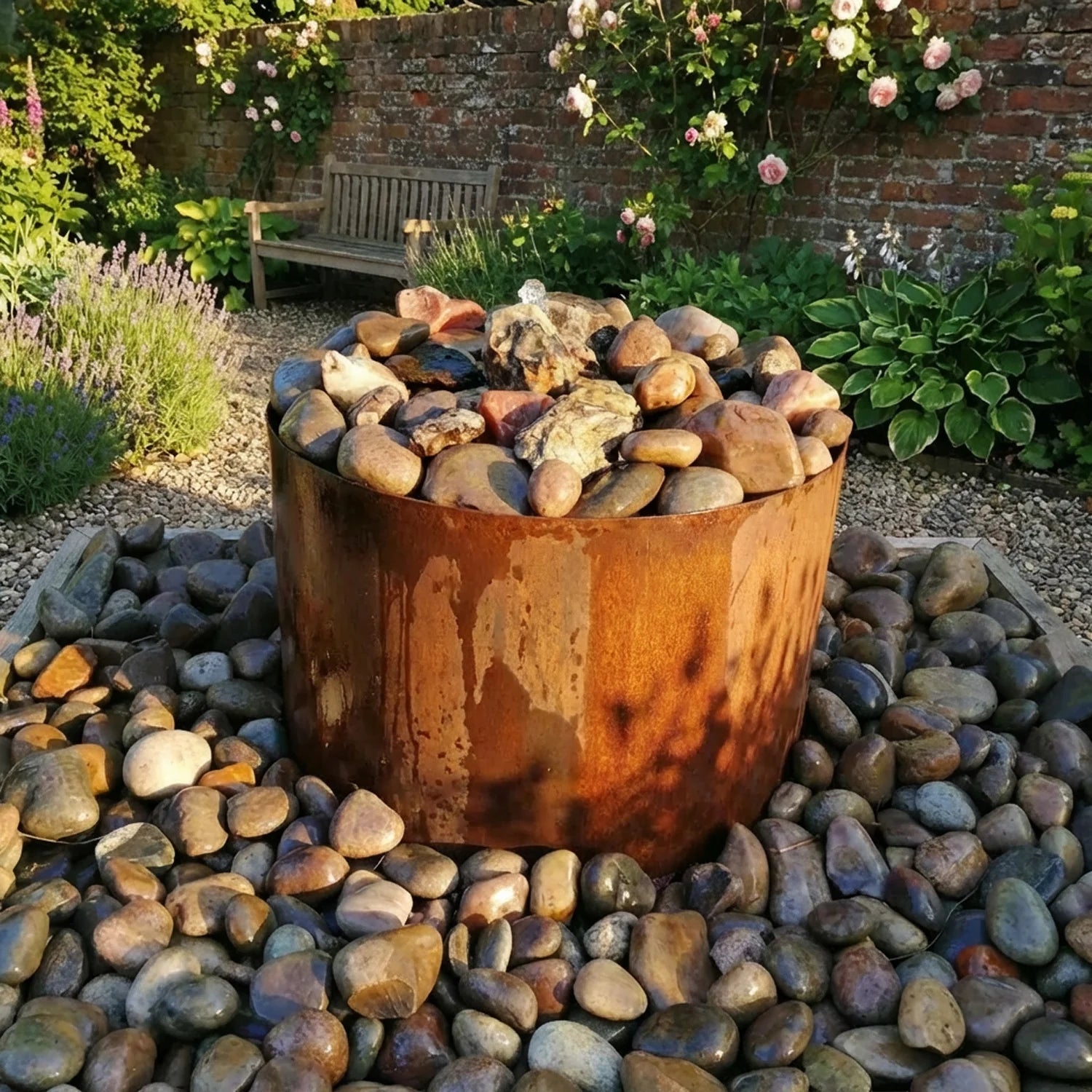 Custom Standard Circular Rustic Steel Planter (Max Diameter = 600mm)