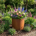 Circular Rustic Steel Planter & Tree Ring - 600mm Diameter x 600mm Height