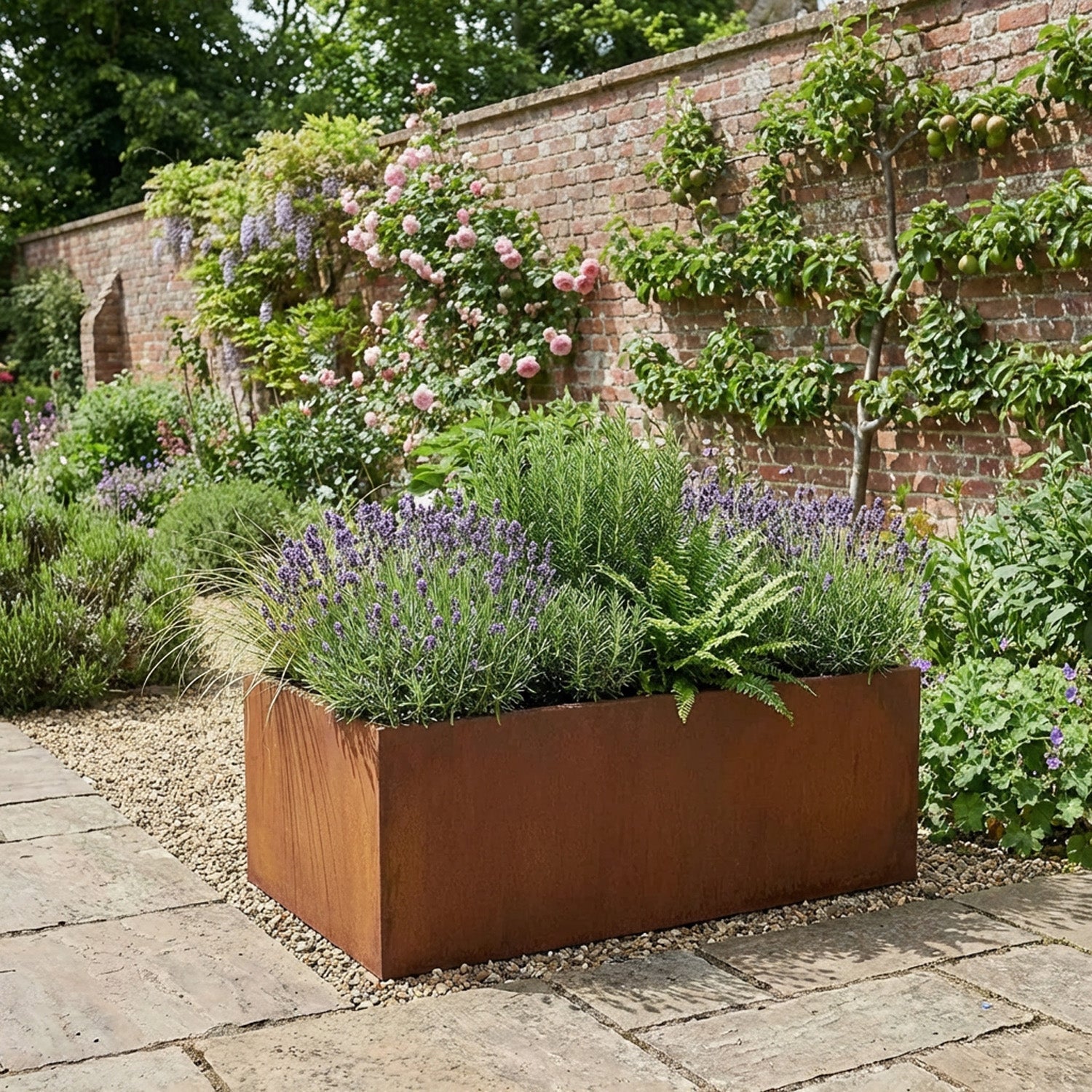 Large Custom Size Rectangular or Square Rustic Steel Planter (Max. Sides = 2000mm + Max. Height = 800mm)
