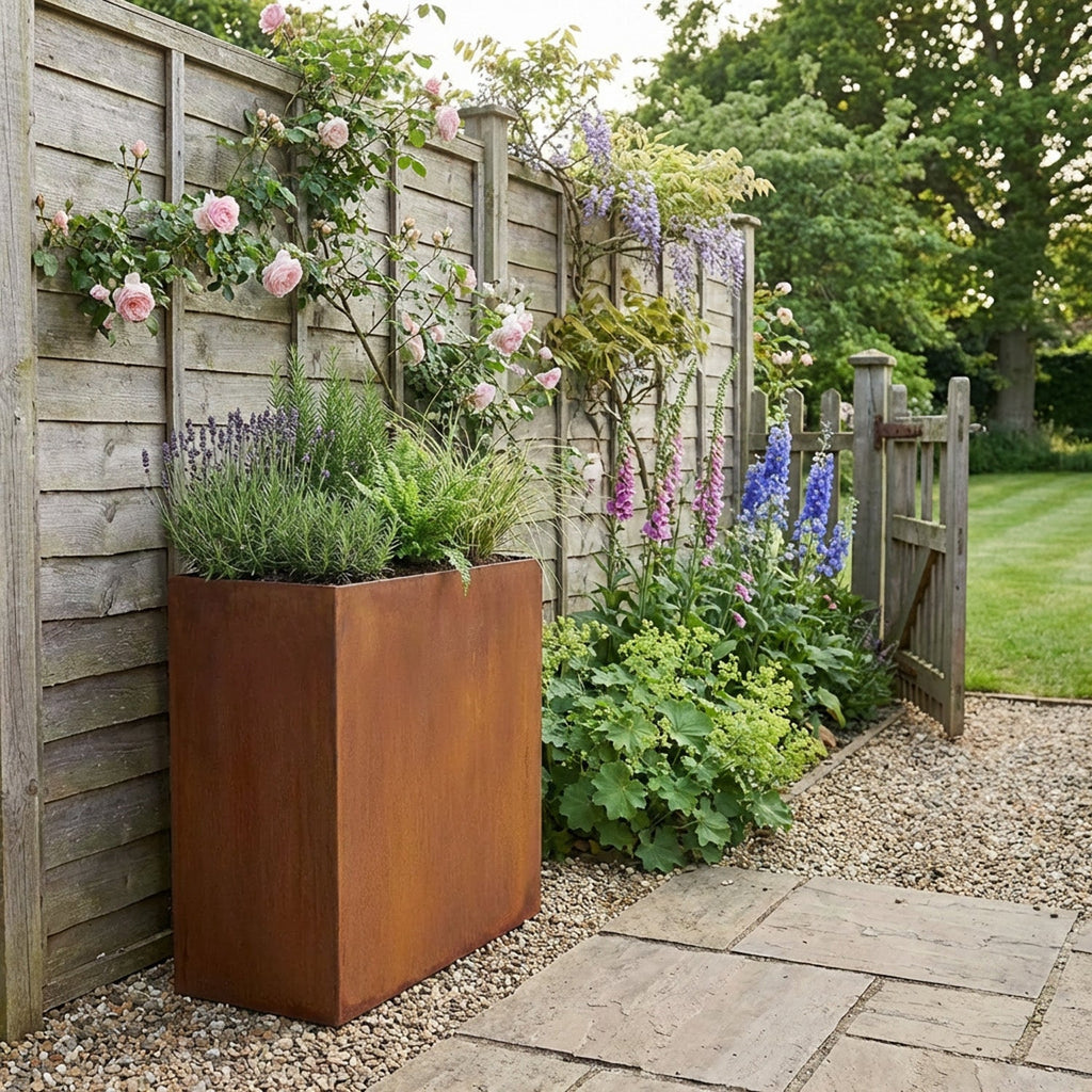 Large Custom Size Rectangular or Square Rustic Steel Planter (Max. Sides = 2000mm + Max. Height = 800mm)