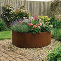 Circular Rustic Steel Planter with Base - 900mm Diameter x 600mm Height