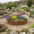 Circular Rustic Steel Planter with Base - 900mm Diameter x 120mm Height
