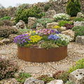 Circular Rustic Steel Planter with Base - 900mm Diameter x 300mm Height