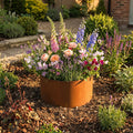 Circular Rustic Steel Planter & Tree Ring - 400mm Diameter x 300mm Height