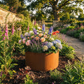 Circular Rustic Steel Planter & Tree Ring - 400mm Diameter x 200mm Height