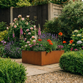 Square Rustic Steel Planter - 600mm x 600mm Top x 200mm Height