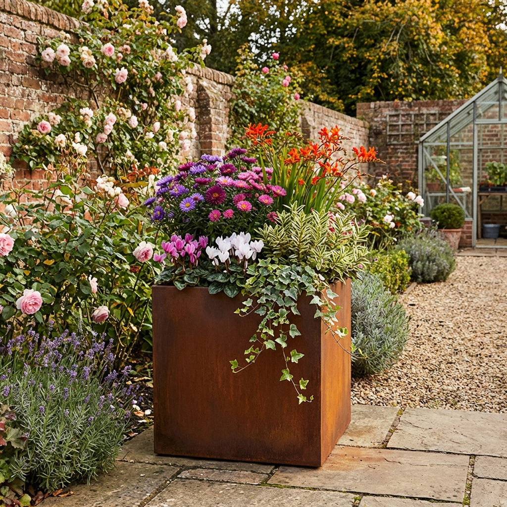Large Custom Size Rectangular or Square Rustic Steel Planter (Max. Sides = 2000mm + Max. Height = 800mm)