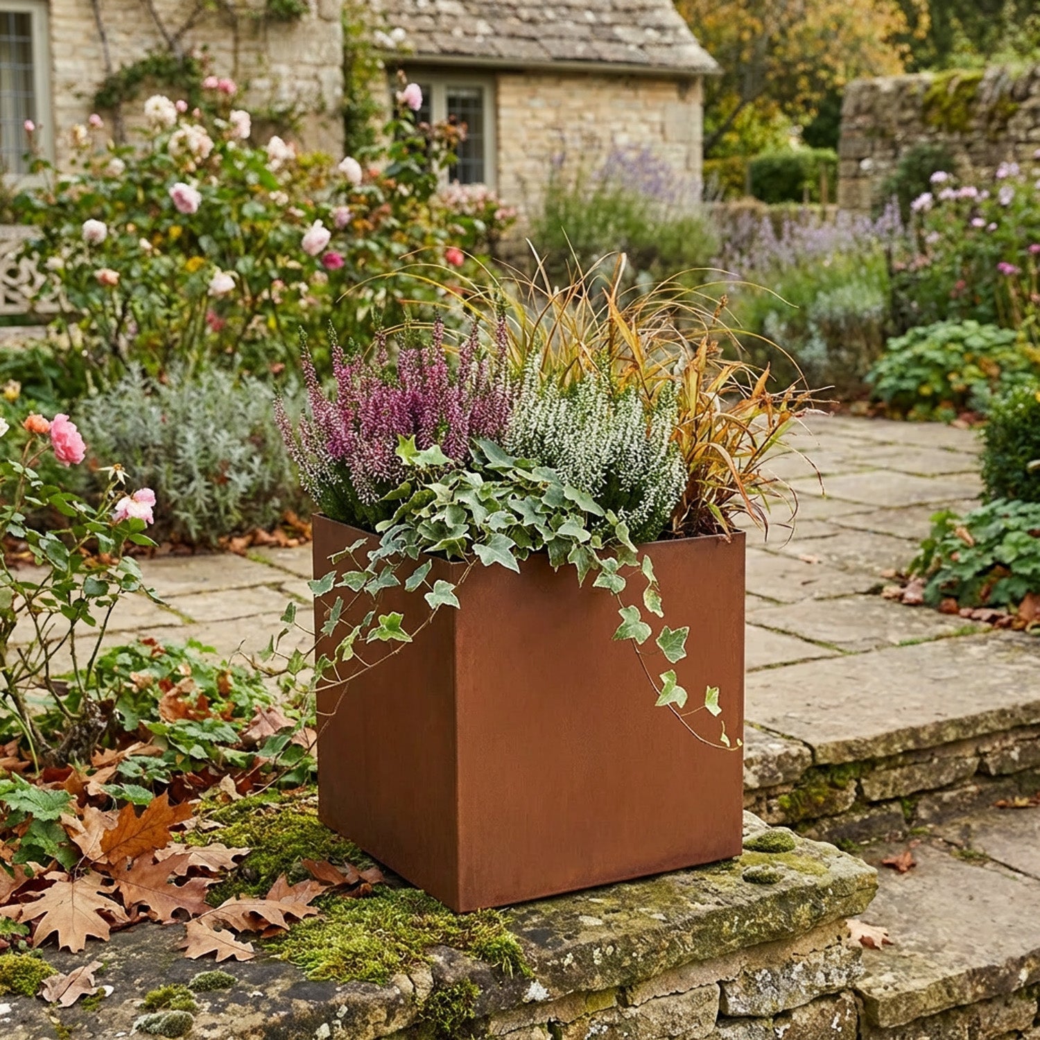 Custom Size Rectangular or Square Rustic Steel Planter (Max. Sides = 600mm + Max. Height = 800mm)